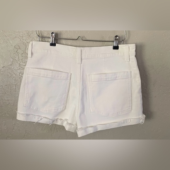 Madewell Womens White Light Wash High-Rise Denim Rolled Cuff Shorts Size 31 - Picture 13 of 13